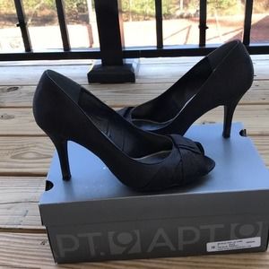 Apt 9 black peep toe heels size 9‎